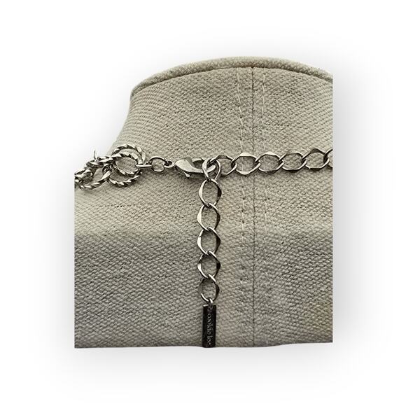 Cookie Lee Silver & Leather Circle Pendant Necklace - Picture 5 of 7